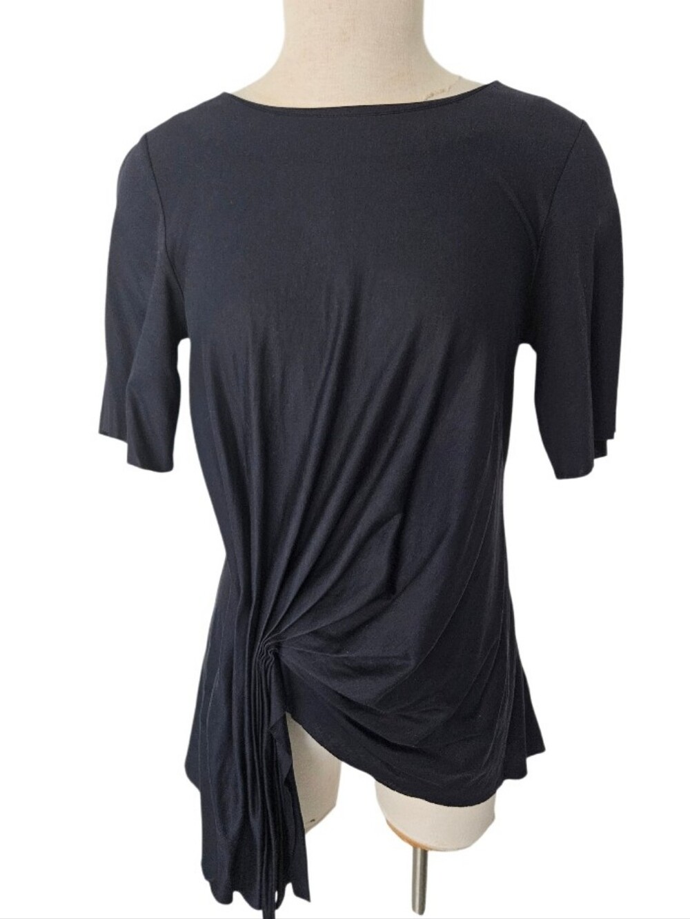 COS Navy Blue  Short-Sleeve Side-tie  Top